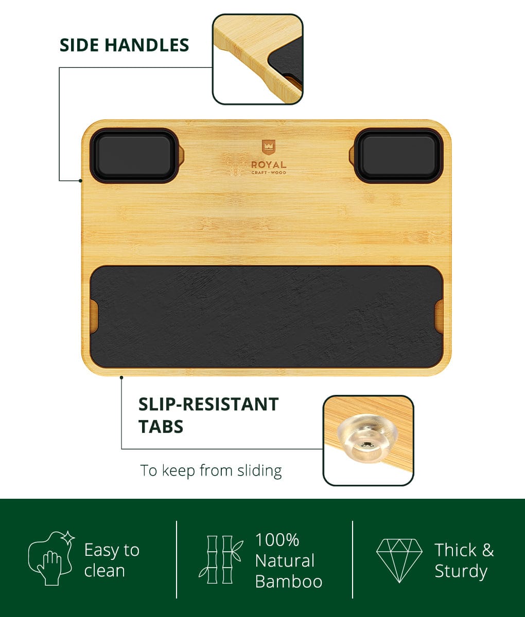 Cheese Board Set with Slate Plate by Royal Craft Wood