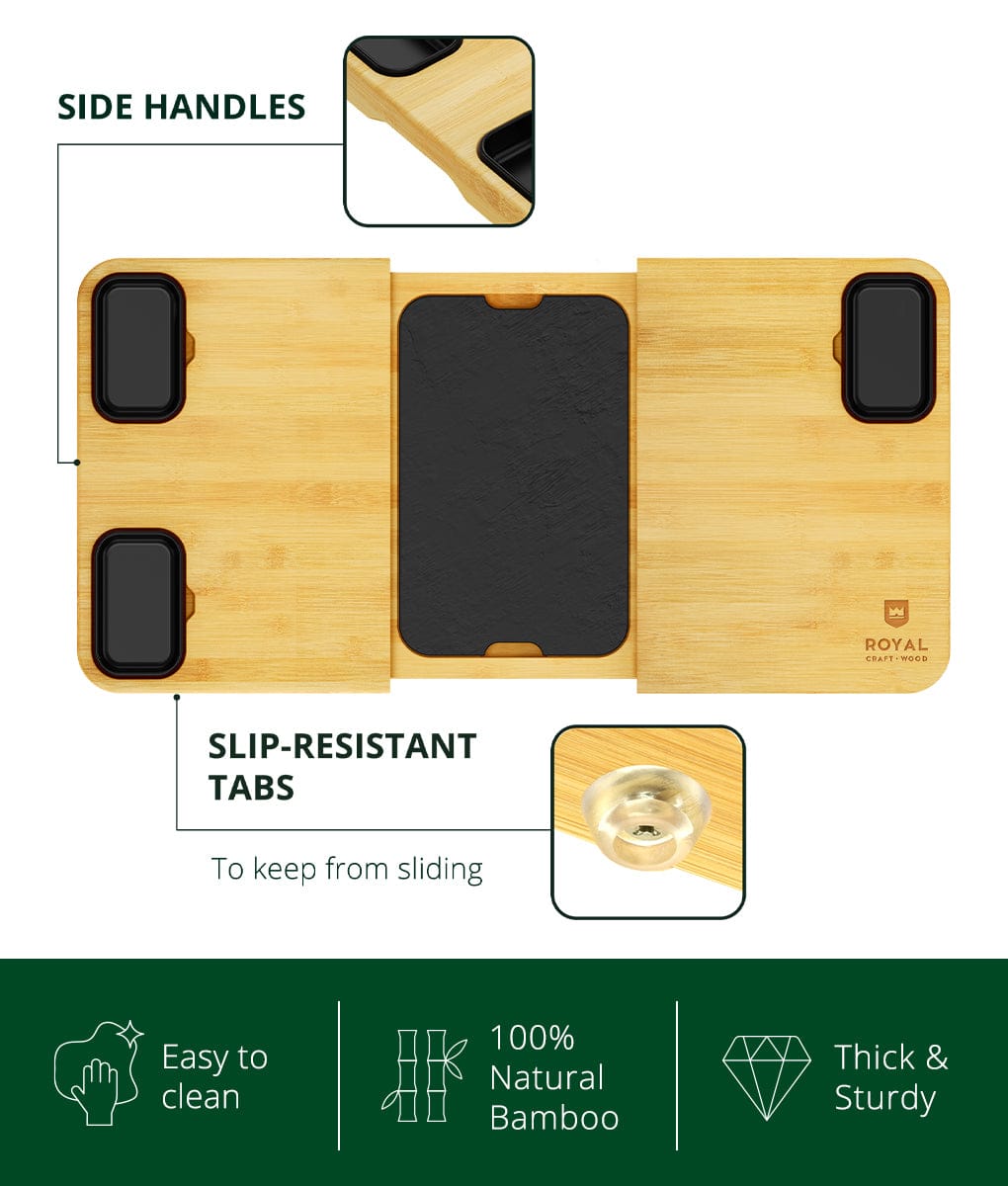 Cheese Board Set with Slate Plate by Royal Craft Wood