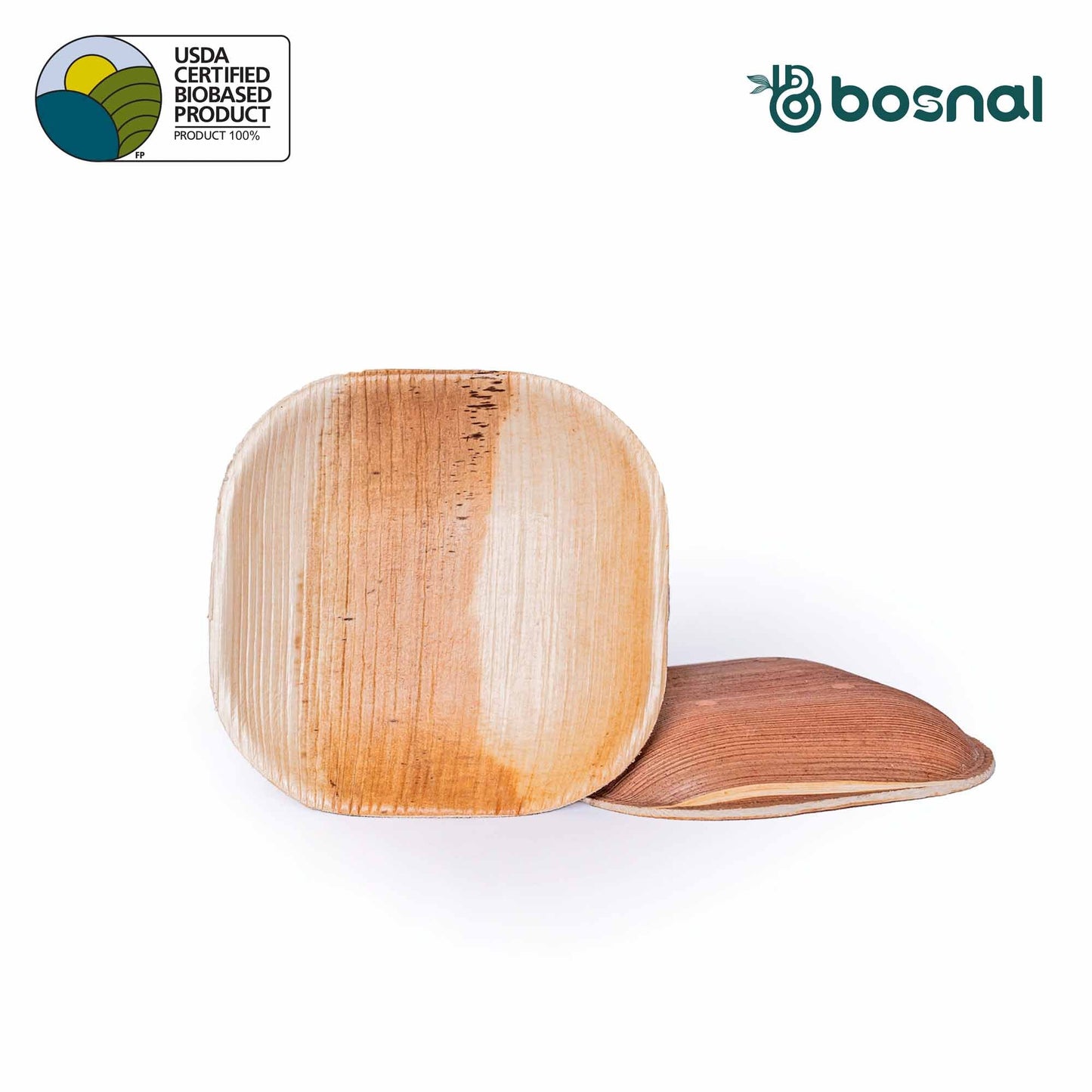 Palm Leaf Biodegradable Plates, 4 inch, Square