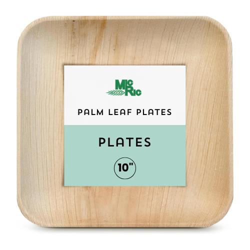 Palm Leaf 10" Square Plate (250 each Buy by Box Pack) $0.35 each