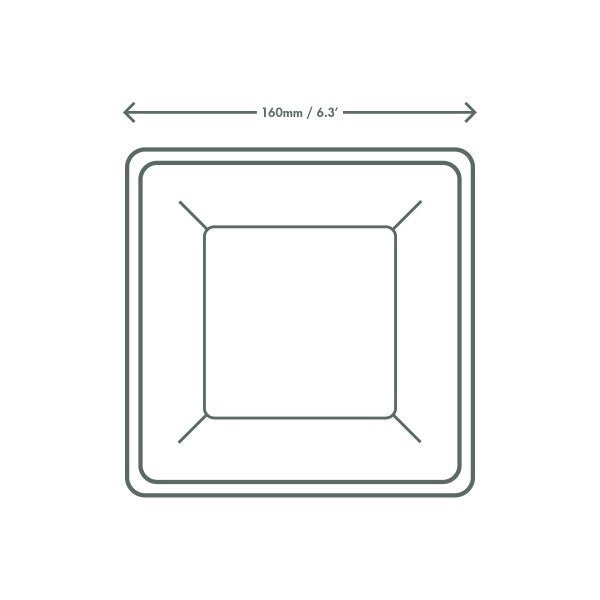 Vegware 6in Square Plates White Molded Fiber (QTY:500)