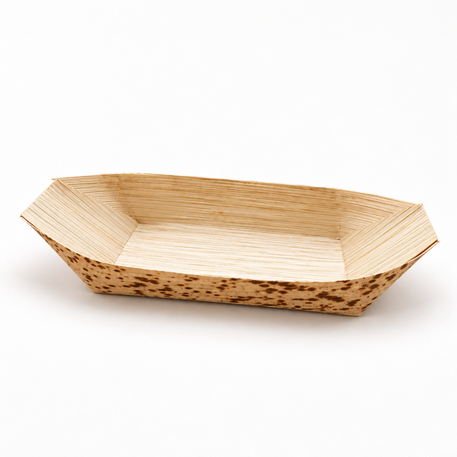 Bamboo Leaf Boat Dish 8" x 5" x 2" - 50 & 500/Case