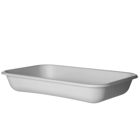 Sugarcane Tray - 24oz Rectangle (QTY:400) Compostable