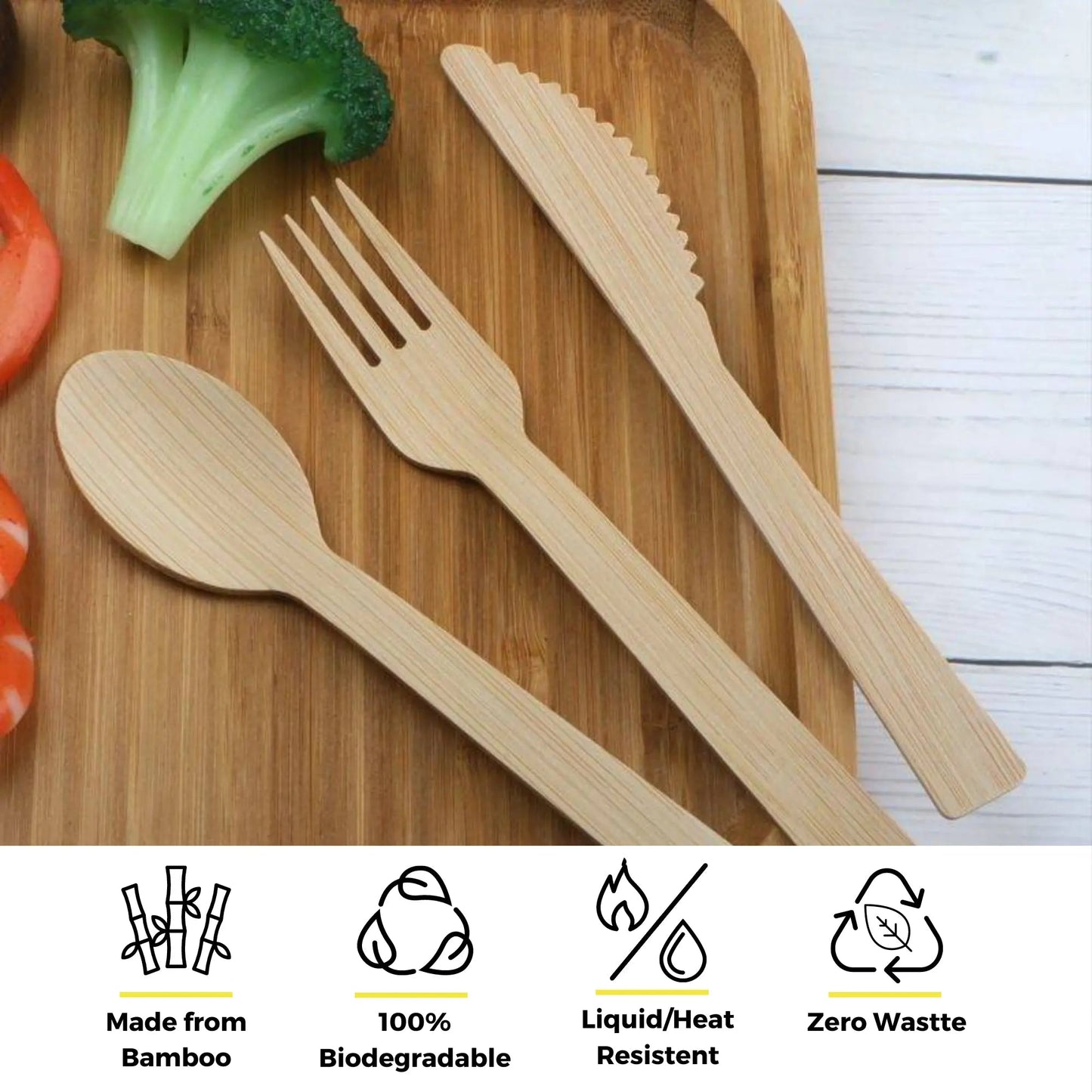 6.7" Wrapped Bamboo Cutlery Set
