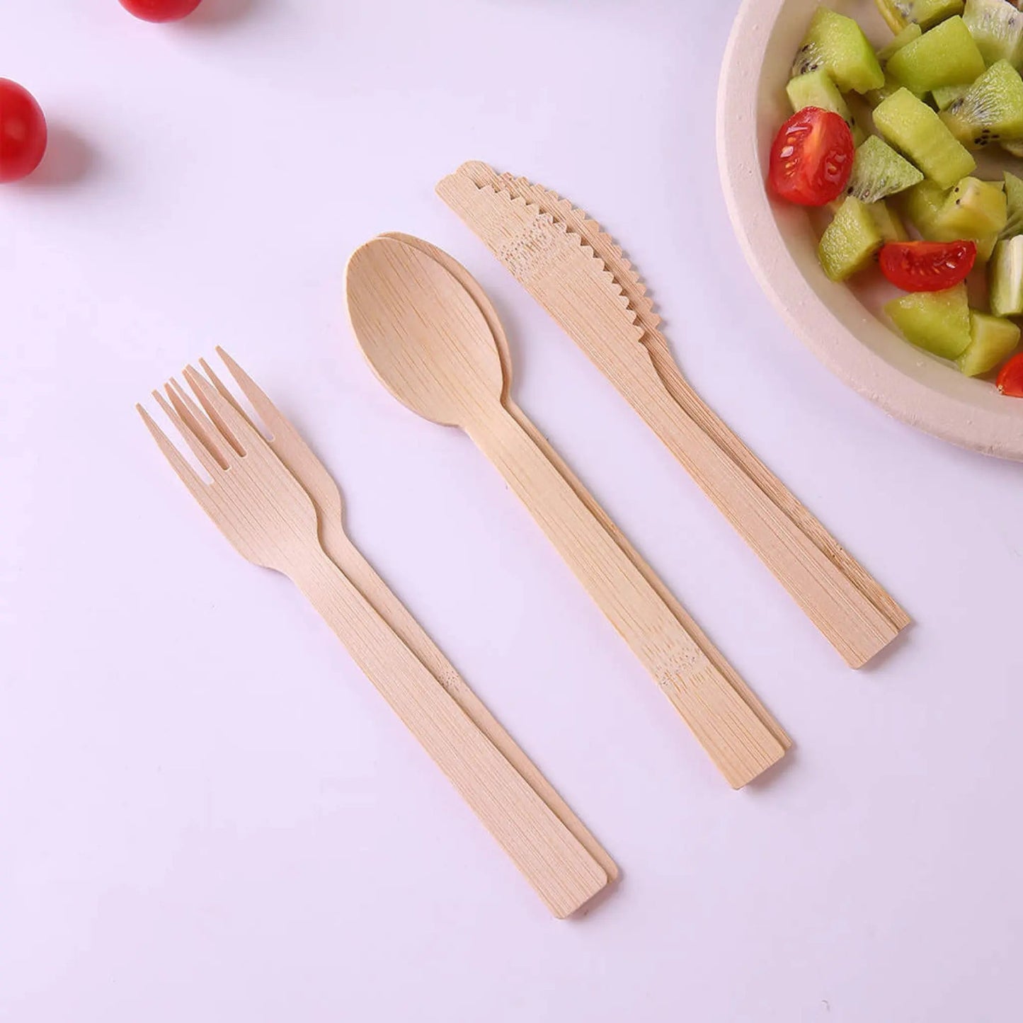 6.7" Wrapped Bamboo Cutlery Set
