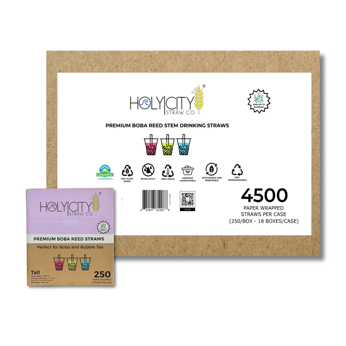 7.9" Wrapped Boba Reed Straws