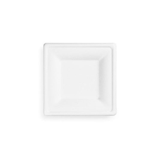 Vegware 6in Square Plates White Molded Fiber (QTY:500)