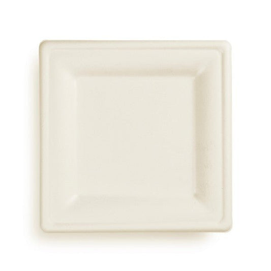 Vegware Nourish 10in Square Plate, Natural Molded Fiber (QTY:500)